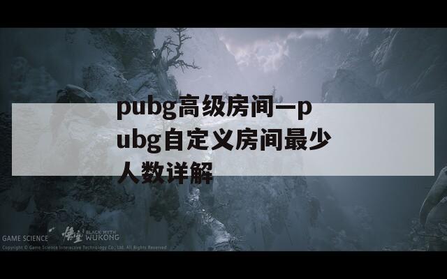 pubg高级房间—pubg自定义房间最少人数详解