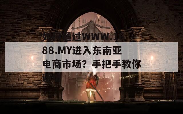 如何通过WWW.1688.MY进入东南亚电商市场？手把手教你避坑