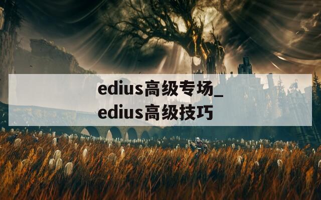 edius高级专场_edius高级技巧