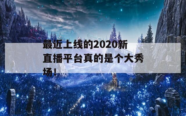 最近上线的2020新直播平台真的是个大秀场！