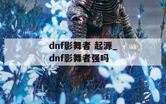 dnf影舞者 起源_dnf影舞者强吗