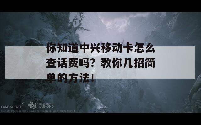 你知道中兴移动卡怎么查话费吗？教你几招简单的方法！