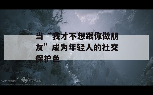 当“我才不想跟你做朋友”成为年轻人的社交保护色