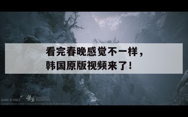 看完春晚感觉不一样，韩国原版视频来了！