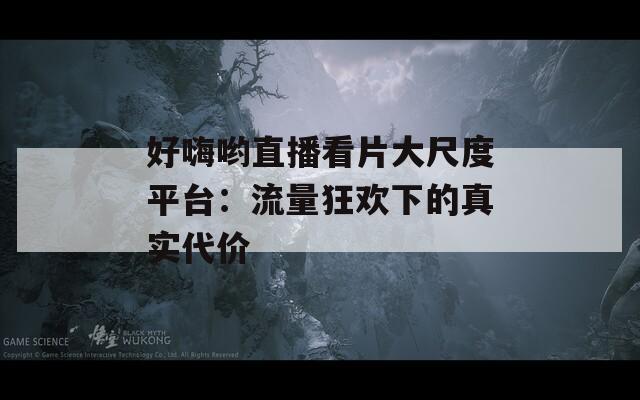 好嗨哟直播看片大尺度平台：流量狂欢下的真实代价