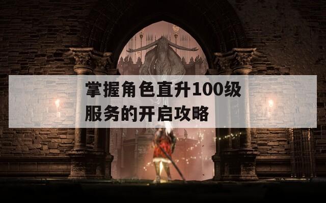 掌握角色直升100级服务的开启攻略