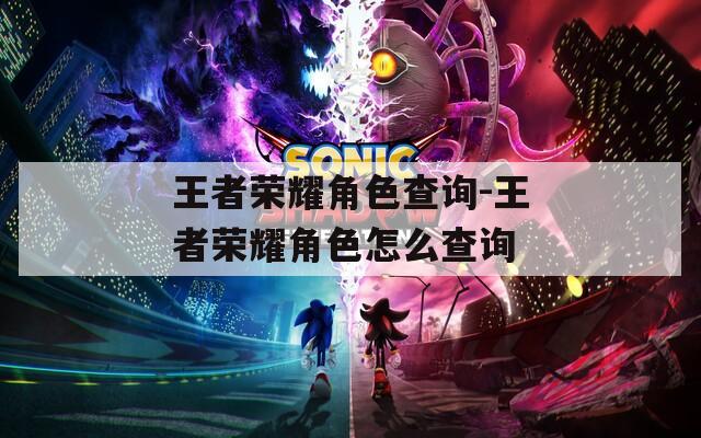 王者荣耀角色查询-王者荣耀角色怎么查询
